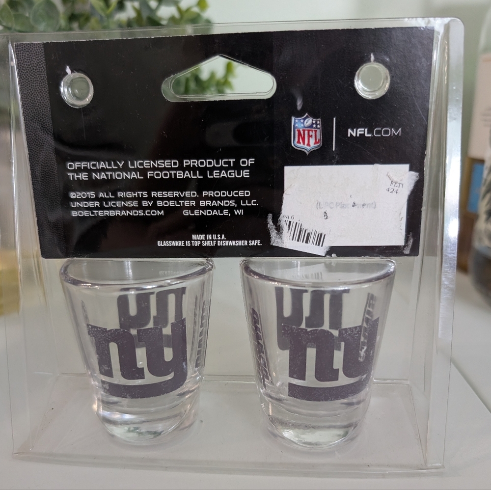 New York Giants NFL Collectible Shot Glass Set - 2 Pack, NIP! - Picture 2 of 2